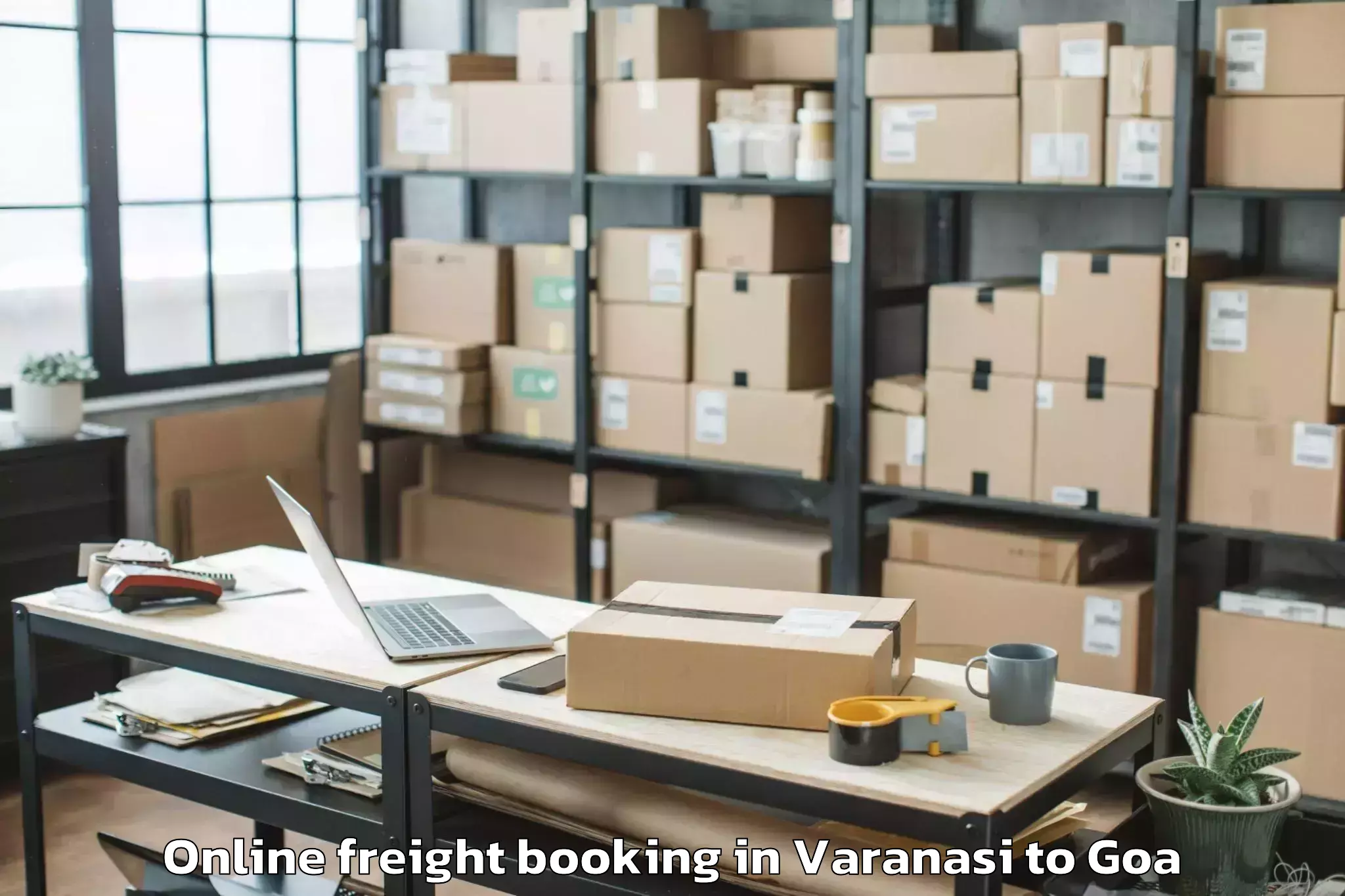 Top Varanasi to Cortalim Online Freight Booking Available